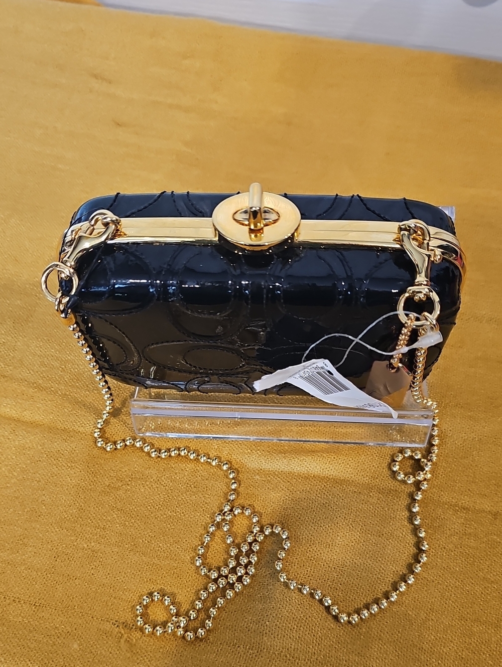 Coach Rare Madison Minaudière Stitch Embossed Turnlock Bag 12198 NWT MSRP $598 - Picture 4 of 12